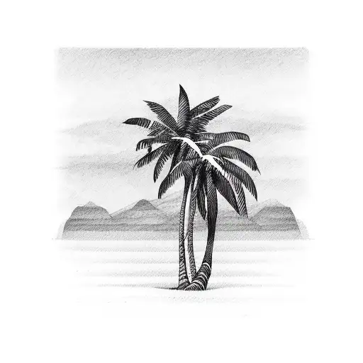 Palm Tree With Stripes Colour