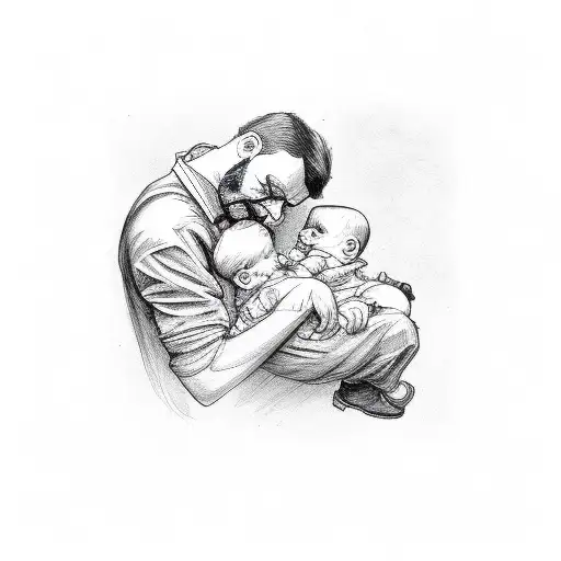 Father Holding Child