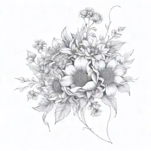 July August November Birth Flower Bouquet