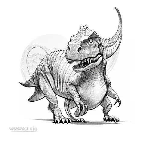 Dinosaur Walking A Cat On A Leash