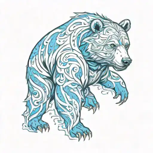 A Bear With Blue Flames