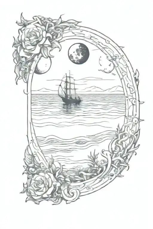 Inside The Postage Stamp Is The Sea And The New Moon