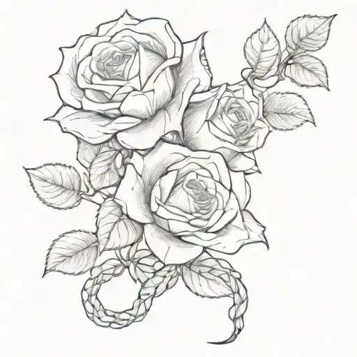 Snake Roses Intertwined