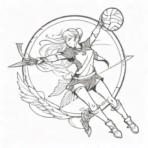 Volleyball Anime Japanese Arrow Nordic Raven