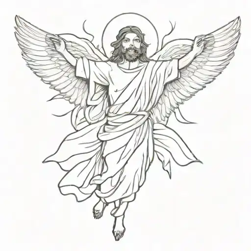 Jesus With Wings Spread Wide