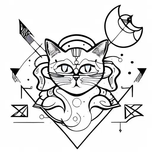 Cat Moon Arrows Woman