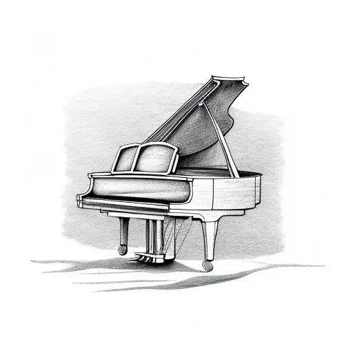 Piano Creating Music Tones Going Out Of The Piano