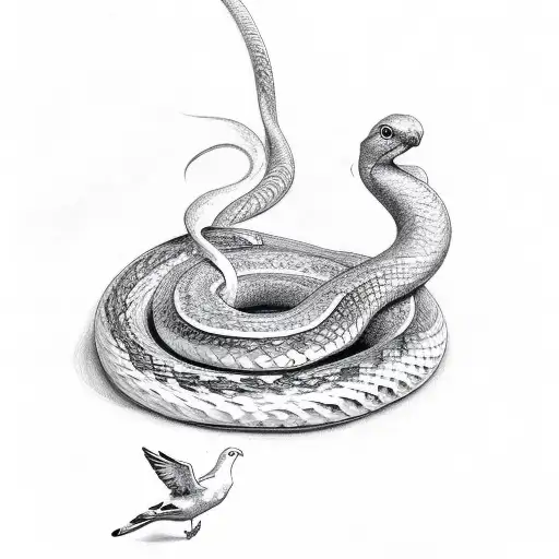 Dove On Top Of Snake
