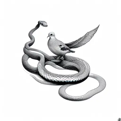 Dove On Top Of Snake