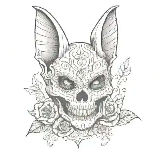 A Bat With A Sugar Skull