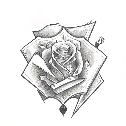 Ace Of Spades Card With Roses