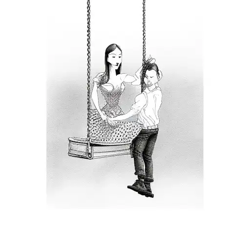 Father Has Daughter On Swing