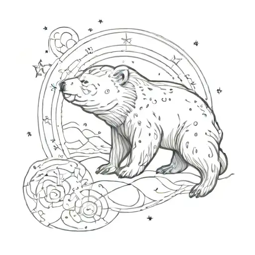 Constellation Little Bear Sun Moon In A Straight Line