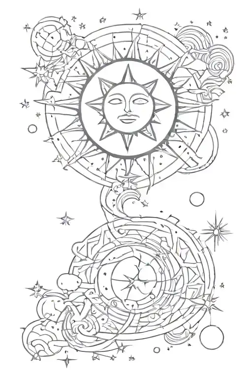 Constellation Sun Moon In A Straight Line