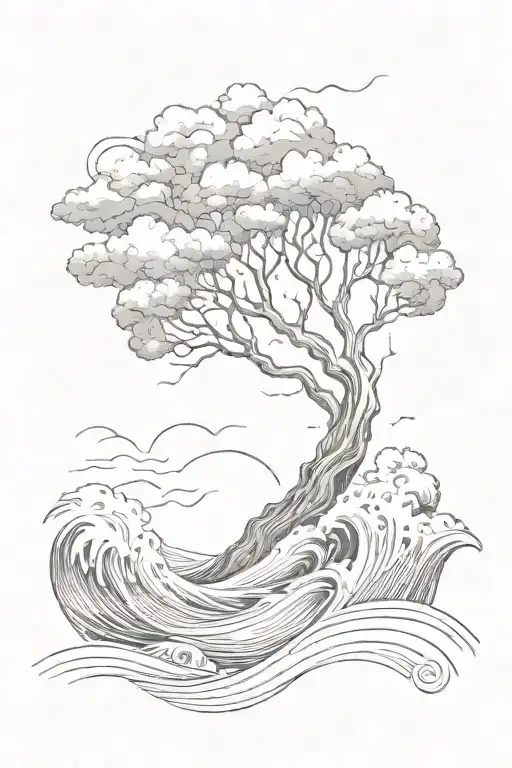 Tree Out Of Wave Forming The Shape