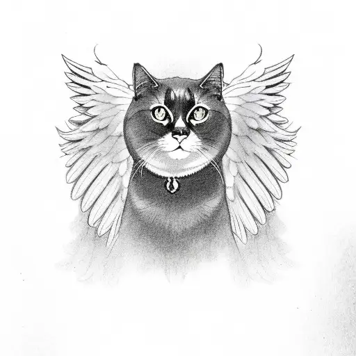 Black Cat With Angel Wings