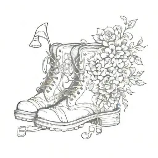Music Notes Country Boots And Hat Floral