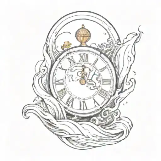 Clock With Waves Inside Of It