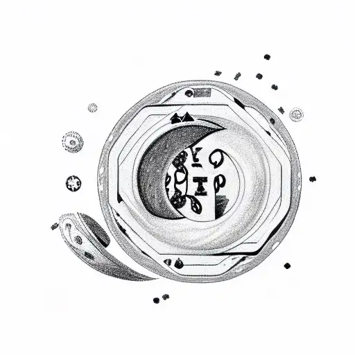 Pokerchip With Ocean Waves And Semi Colon