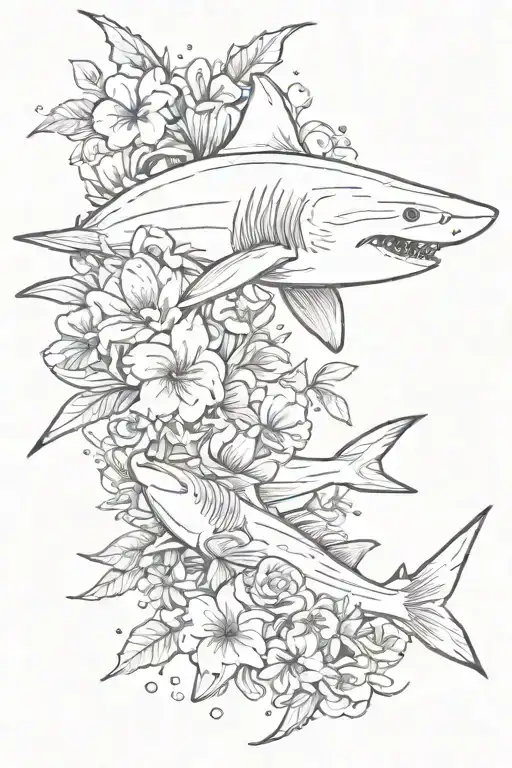 Shark With Flowers