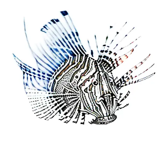 A Lionfish Made Up Of Gaming Symbols And Icons