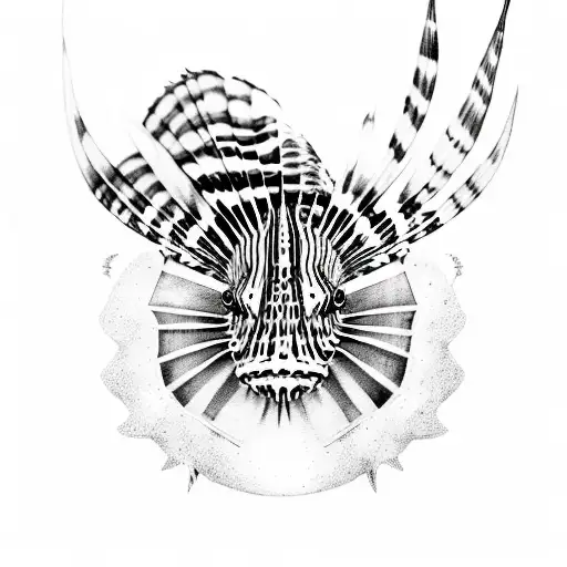 A Lionfish Made Up Of Gaming Symbols And Icons