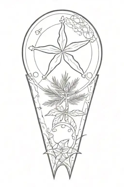 Pinetree And A Sand Dollar