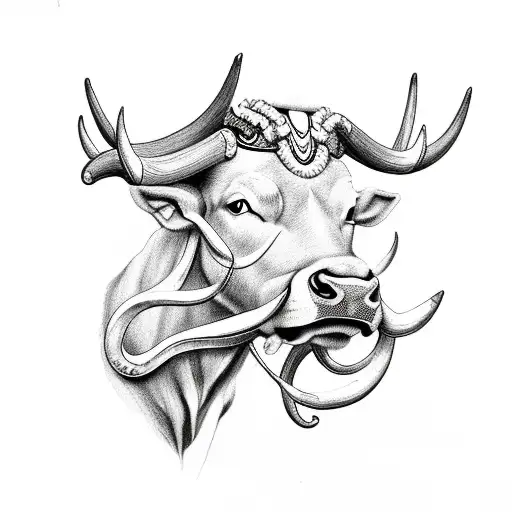 Bull With Lily Of The Valley Horns