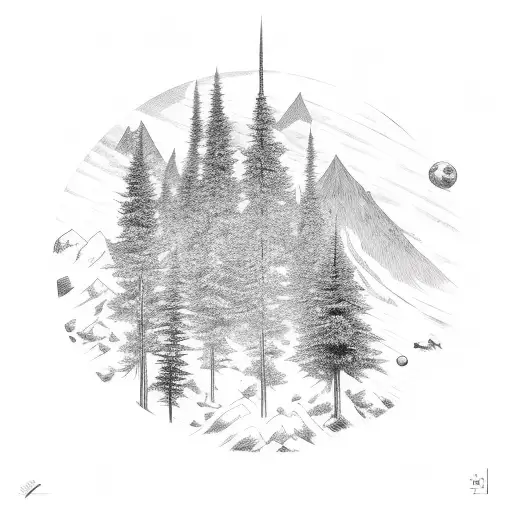 Star With Forest Mountain Insdie