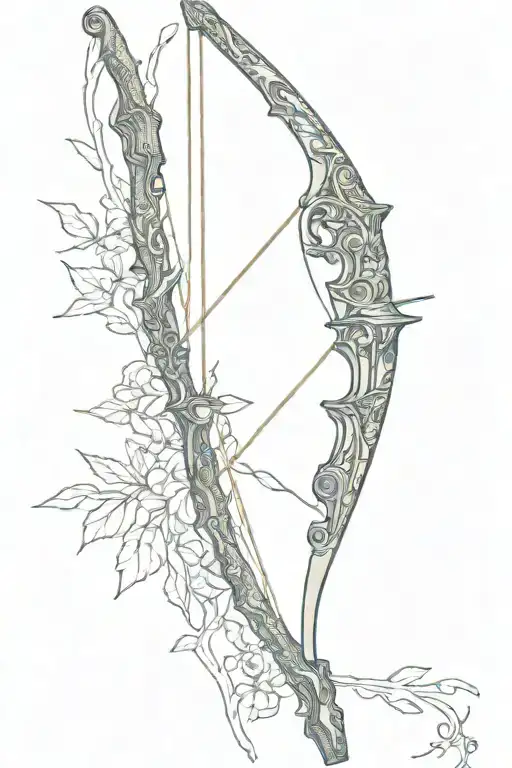 Vine Recurve Bow With Arrow Design