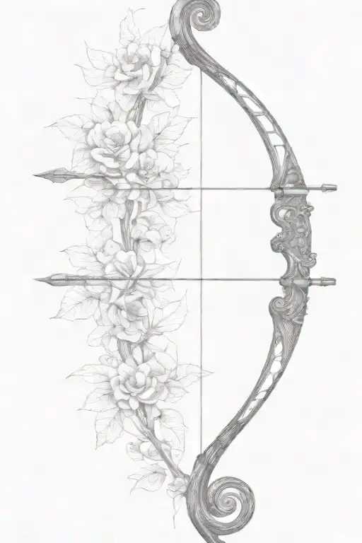 Vine Recurve Bow With Arrow Design