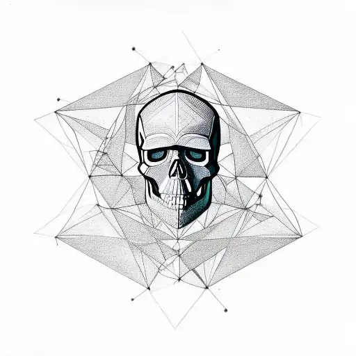 Skull Made Up Of Interconnected Geometric Shapes