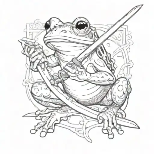 Frog Holding Sword