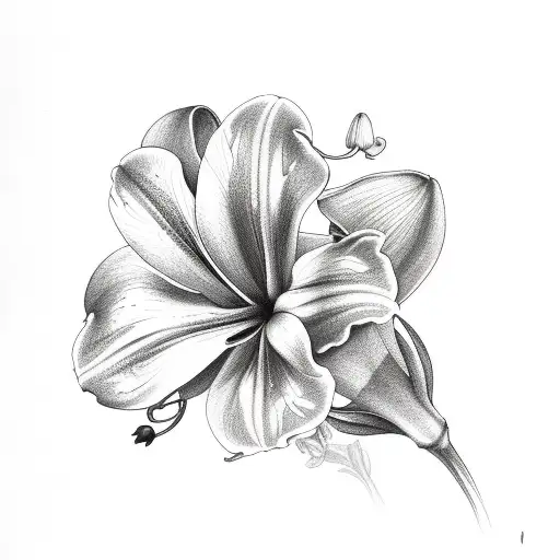 Petunia Flower With Lily Of The Valley Flower And Narsissus Flower