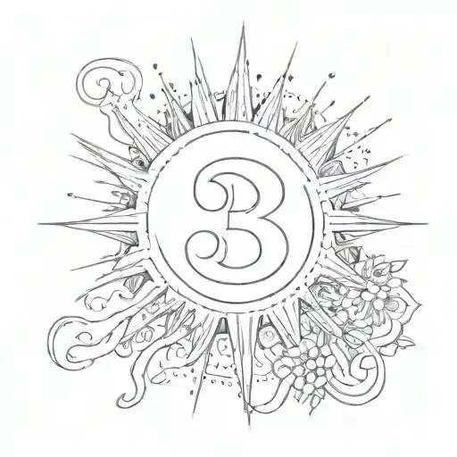 Sun With Number 3 In The Middle