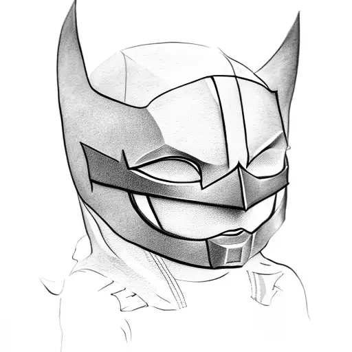 Little Girl Wear Batman Mask