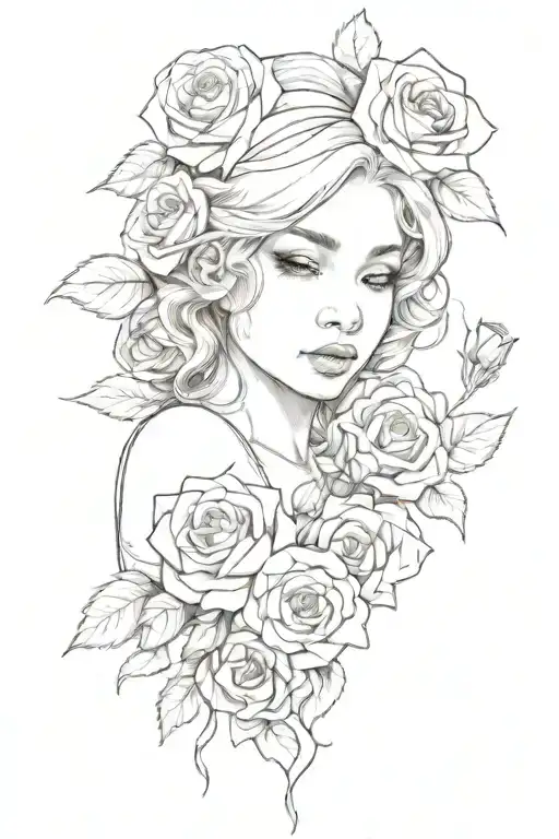 Baby Girl With Roses