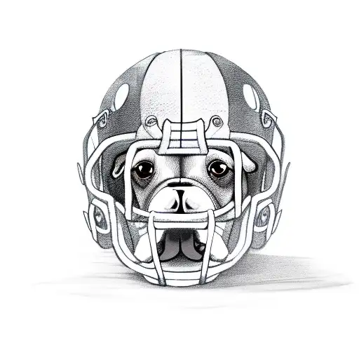 A Dog Wearing A Football Helmet And Holding A Book