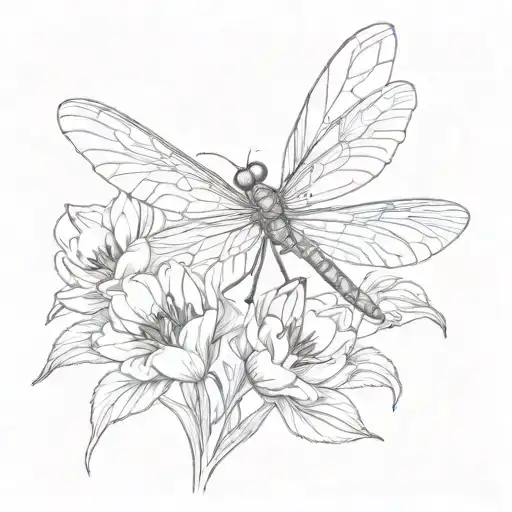 Dragonfly With Tulips