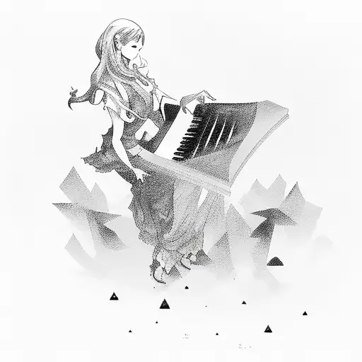 A Mysterious Silhouette Playing A Dark Melody On A Keyboard