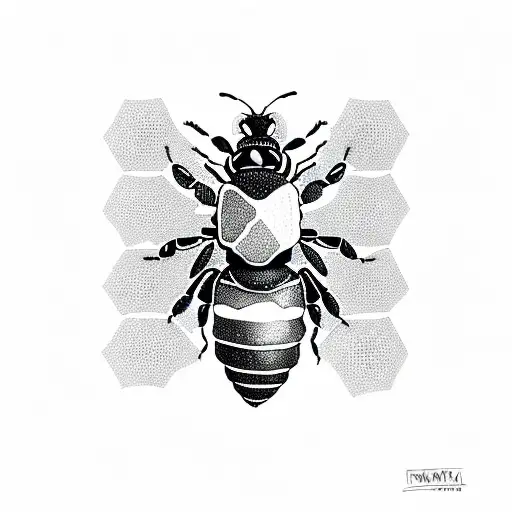 Bee With Hexagons