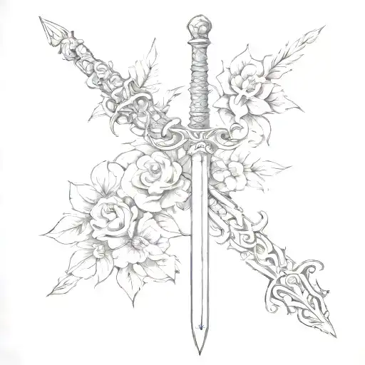 Back Spine Sword Flowers