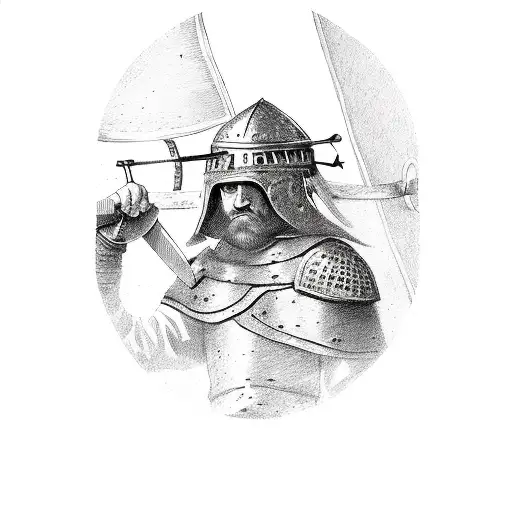 Fighting Warrior Of The Middle Ages