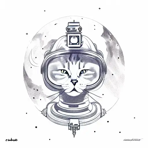 Cat In Space With Astronaut Suit