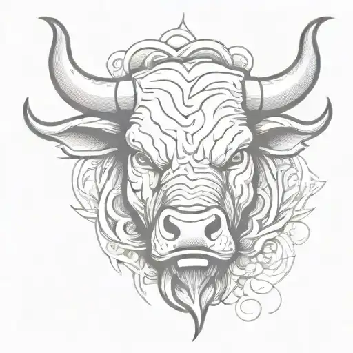Bull Head Front View Angry