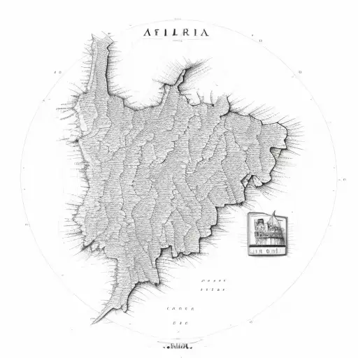 An Intricate Map Of Italy With A Formula 1 Car Speeding Across It