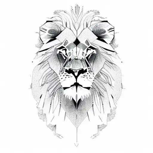 Lion Face In Map Of Africa