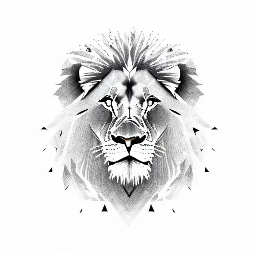 Lion Face In African Map