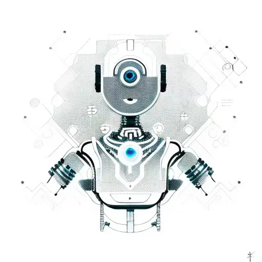 A Sexy Robot With Intricate Circuitry Patterns And A Thought-provoking Quote