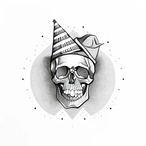 Skull Smiling Wearing Party Hat